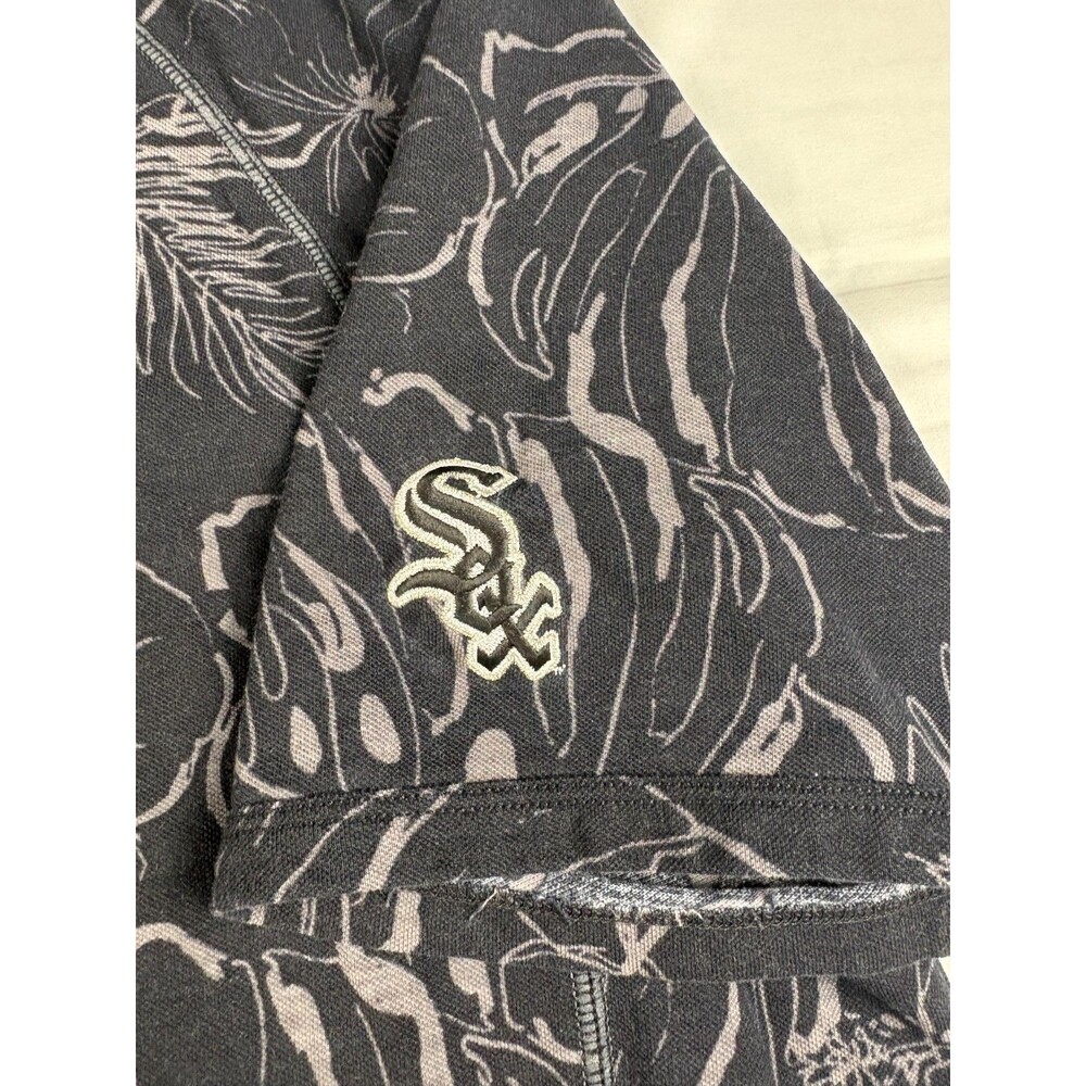 Tommy Bahama Baseball Chicago White Sox Polo Shirt 3XL Black Floral Cotton MLB - Picture 5 of 16